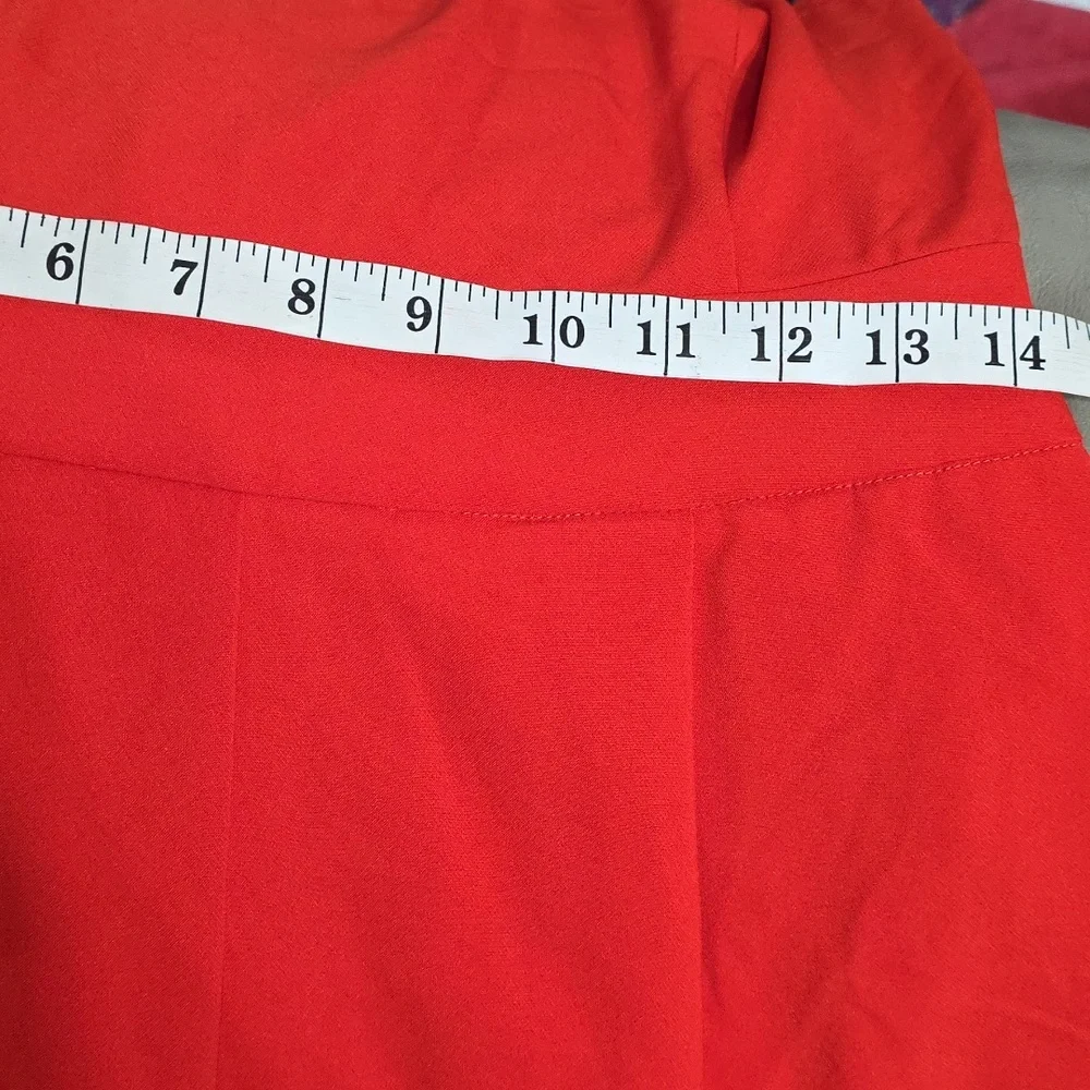 Flying Tomato Women's Romper Red Ruffly Strapless Shorts Pockets Dressy Sz M EUC
